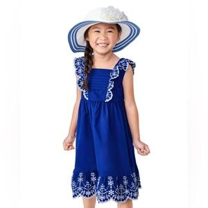 Gymboree | Girls Charming Blue Dress with White Floral Details